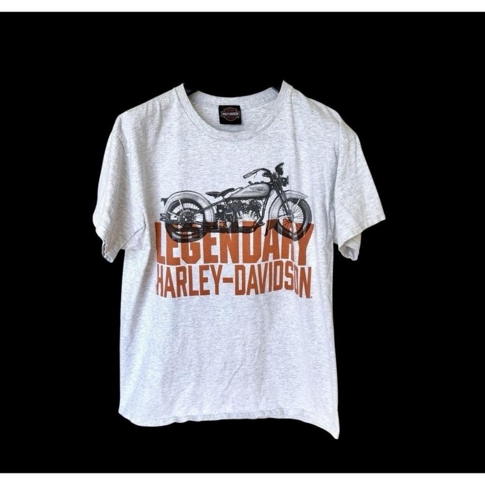 Vintage 2000's Harley Davidson Legendary T‎ Shirt Size Large Grey Distressed